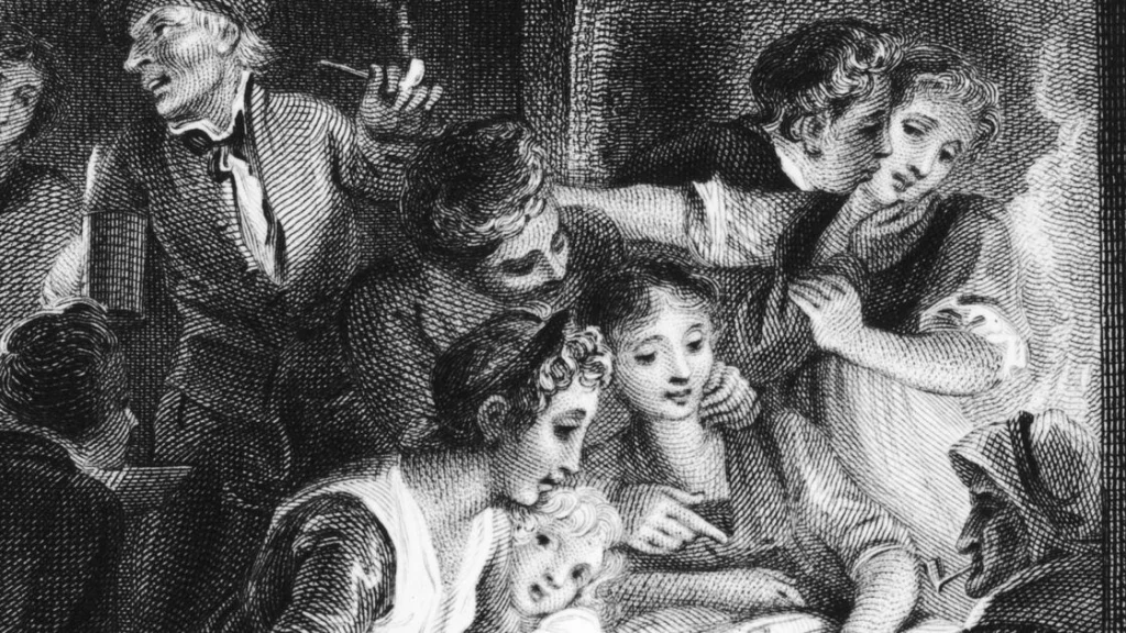 Chasse au mari pendant Halloween au 18e siècle