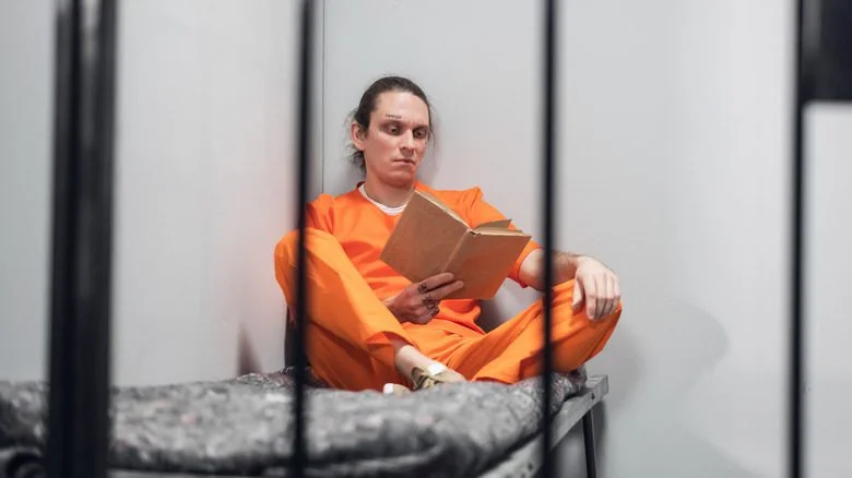 Prisonnier lisant un livre