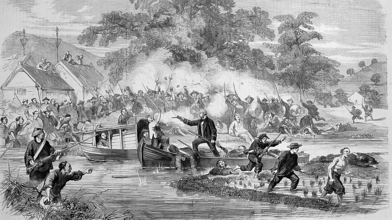 Dépeindre du conflit entre Britanniques et Chinois