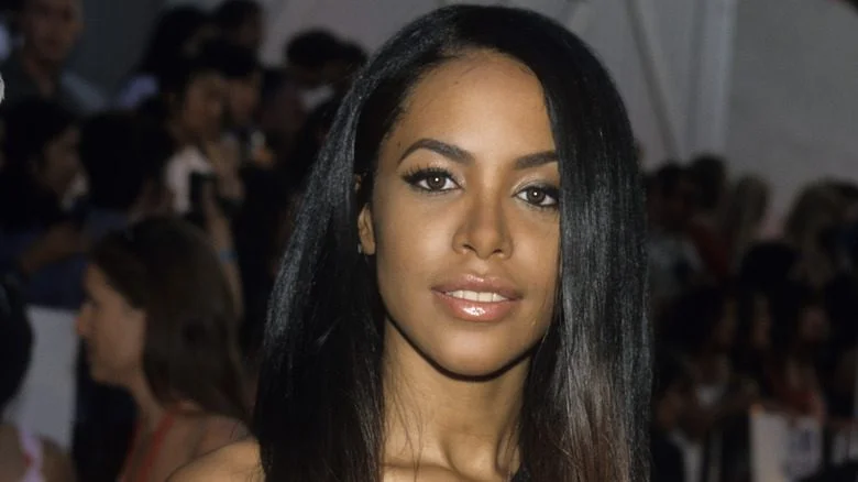 Aaliyah long dark hair smiling at event