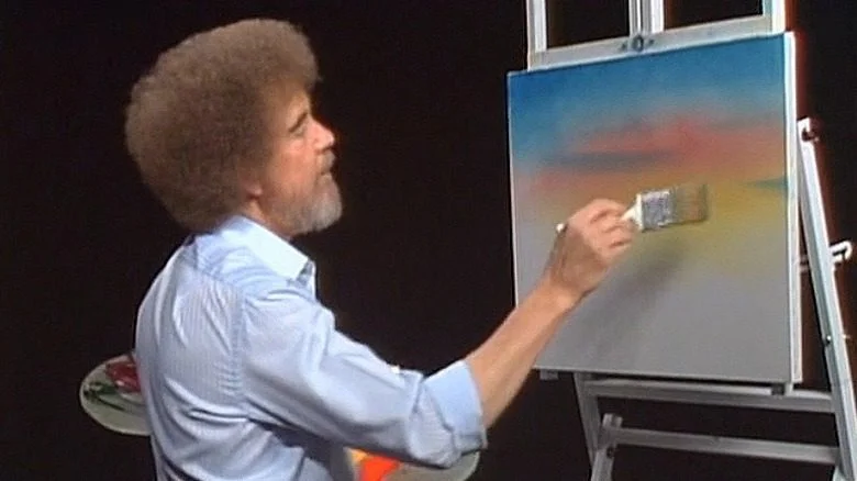 Bob Ross peignant sur The Joy of Painting