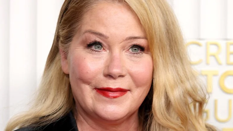 Christina Applegate in dark jacket