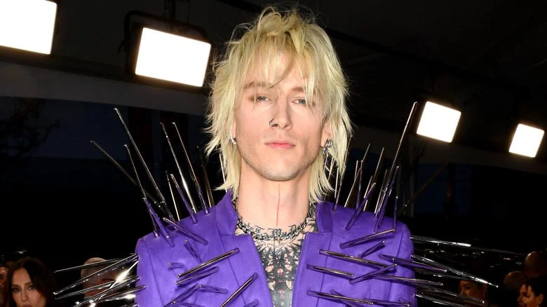 Machine Gun Kelly purple spiked jacket