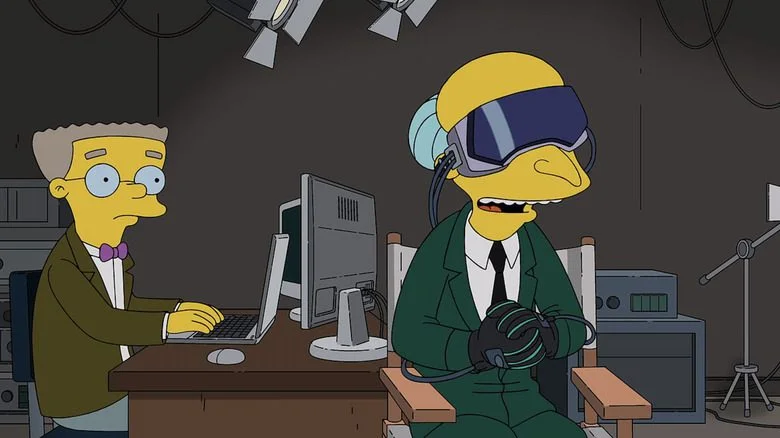 Burns and Smithers testant un casque VR
