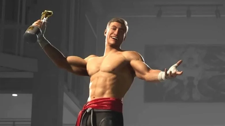 Johnny Cage tenant un trophée