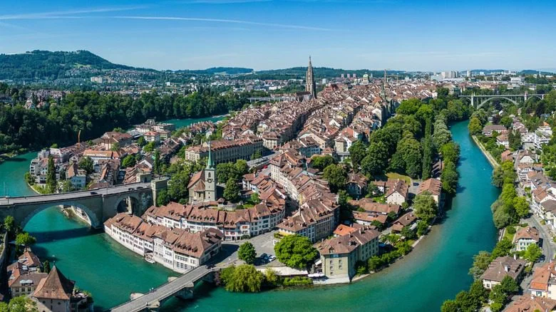 Vue aérienne de Berne, Suisse