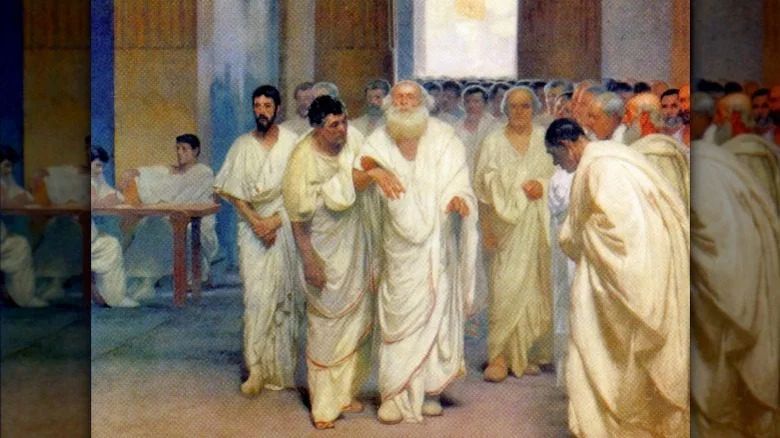 Peinture d'Appius Claudius Cieco accompagné de sénateurs dans la Curie