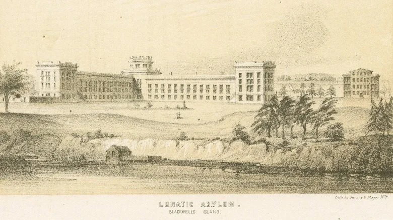 Gravure de l'Asile des Fous, Blackwell's Island