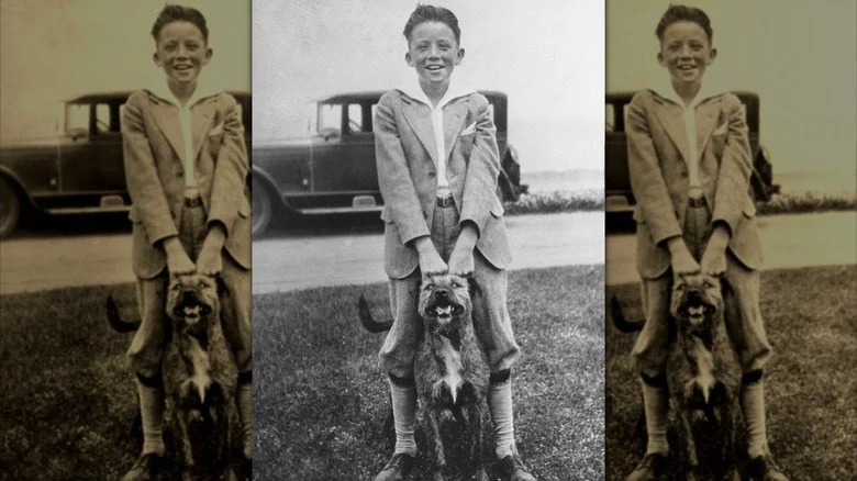 Gregory Peck avec son chien, Bud