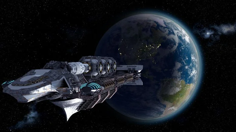 Vaisseau mère extraterrestre et la Terre