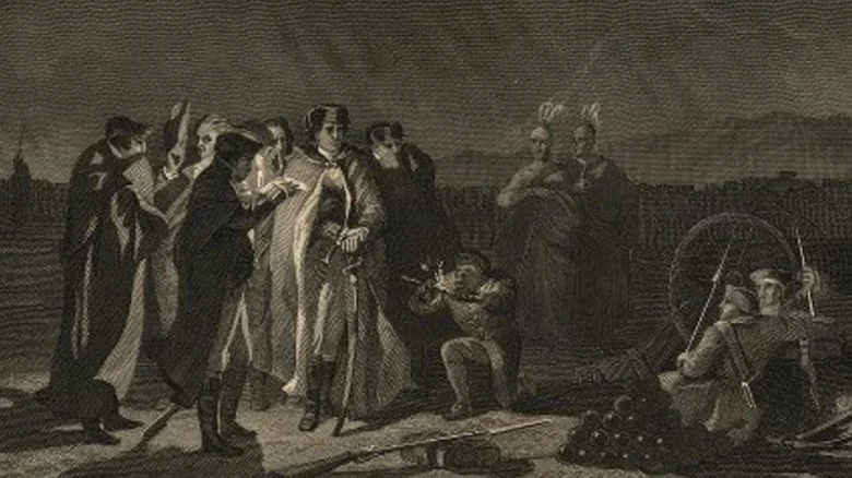 Gravure de George Washington à Fort Necessity