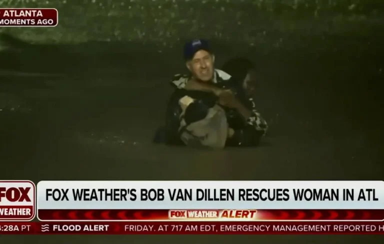 Ouragan Hélène : Un journaliste sauve une femme en direct