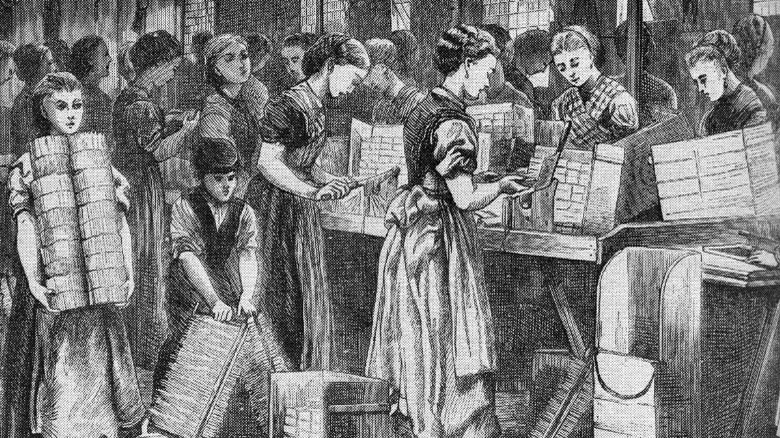 Travailleuses dans une usine d'allumettes