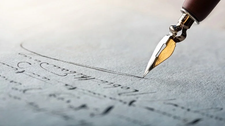 Vintage pen writing letter