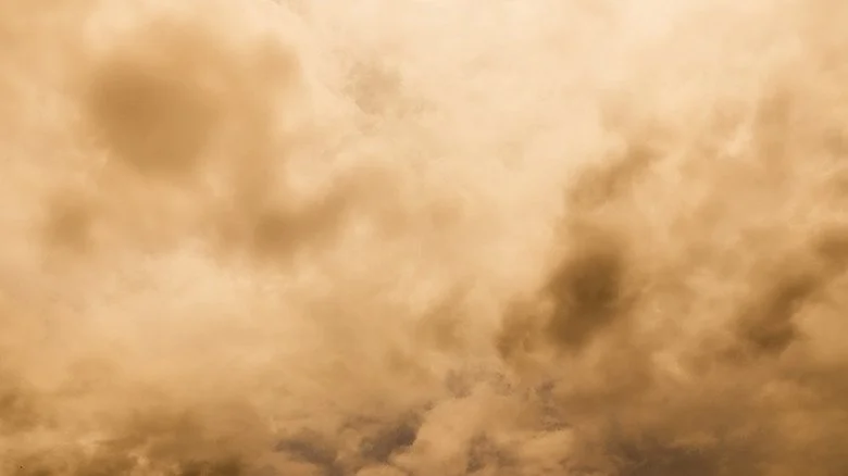 tempête de poussière en gros plan