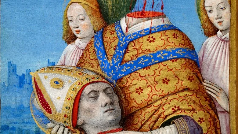 peinture de Denis portant sa tête