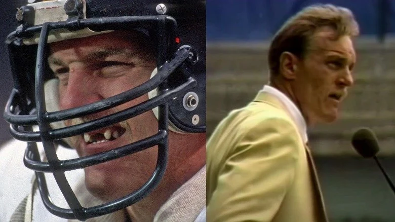 Jack Lambert lors de son discours au Hall of Fame