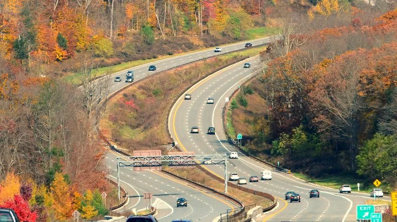 Vue aérienne de la Taconic Parkway
