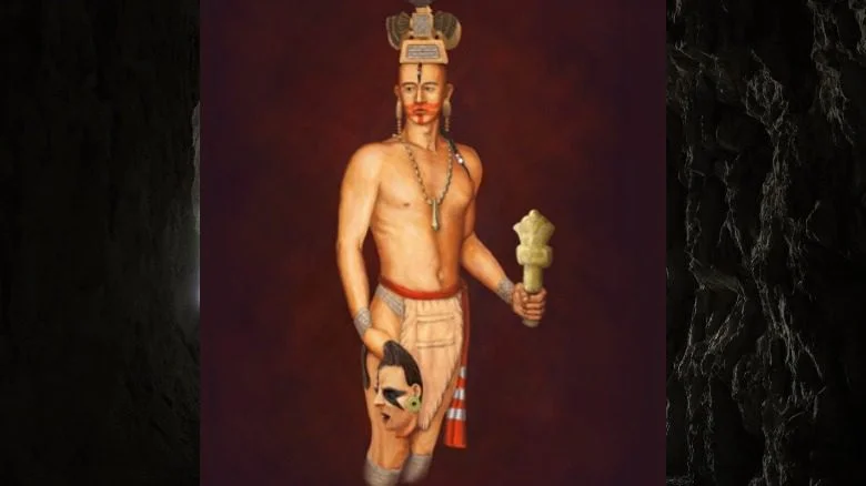 Peinture d'homme mississippien à l'entrée d'une grotte sombre