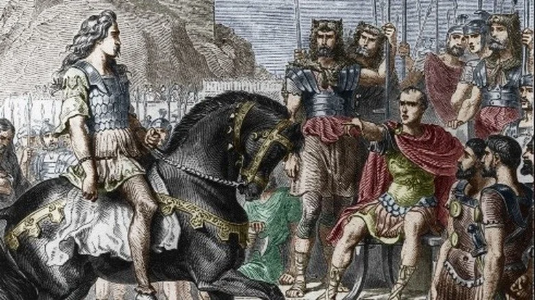 Vercingétorix se rendant à Jules César après la bataille d'Alésia