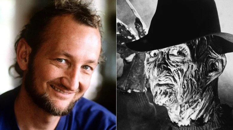 Image scindée de Robert Englund et Freddy Krueger dans Le Cauchemar de Elm Street