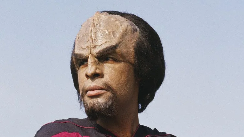 Michael Dorn dans le maquillage de Worf en 1987