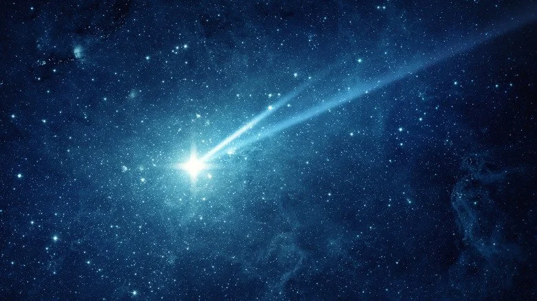 Falling meteorite, asteroid