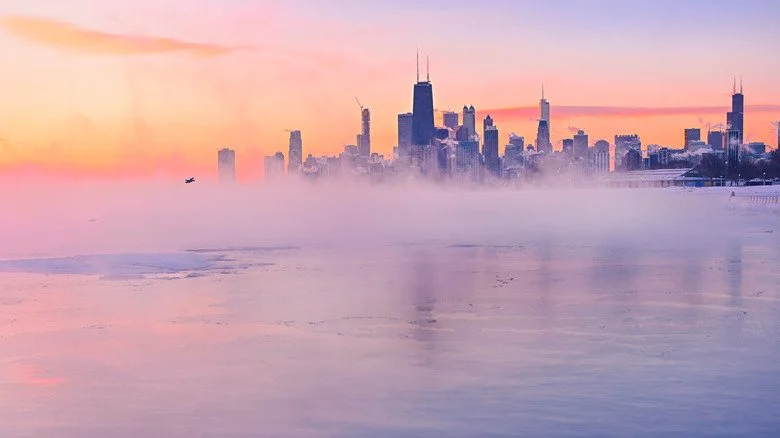 vortex polaire ciel rose