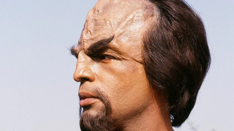Michael Dorn en maquillage pour Worf en 1987