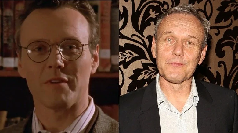 Rupert Giles talking in 'Buffy the Vampire Slayer' and Anthony Head posing for photo