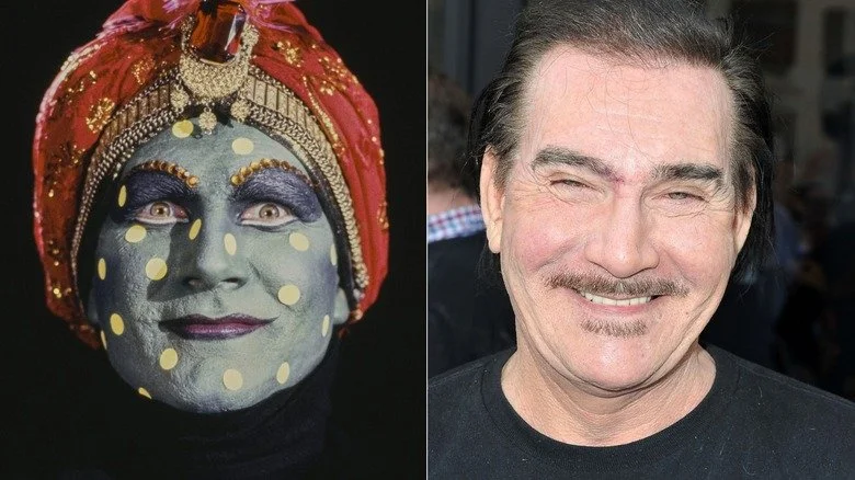 John Paragon en tant que Jambi dans Pee-wee's Playhouse et sans maquillage