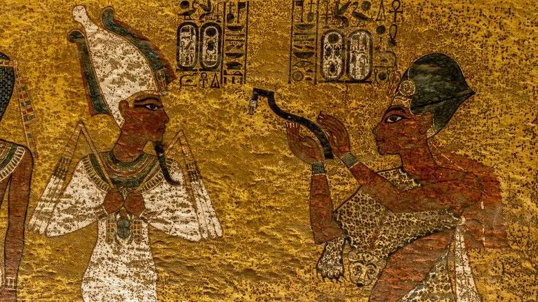 Hiéroglyphe représentant le pharaon et un attendant