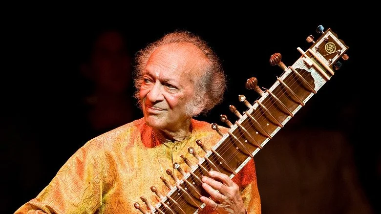 Ravi Shankar performing on stage