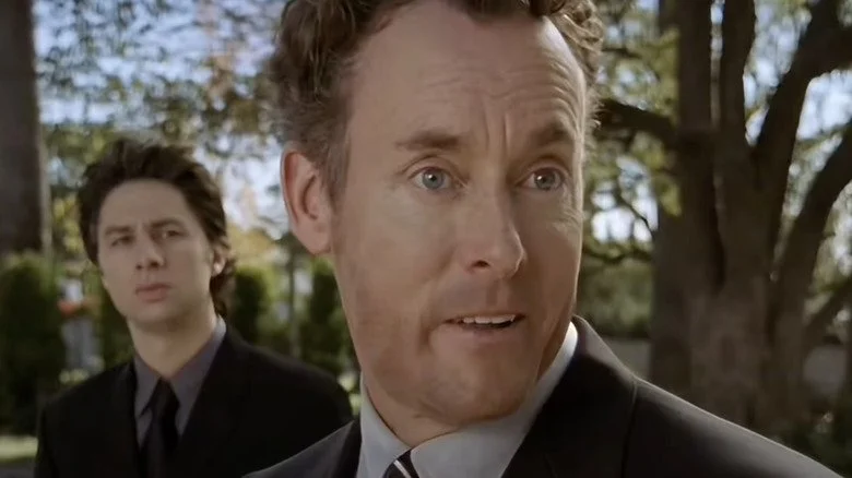 Dr. Dorian et Cox à l'enterrement dans Scrubs