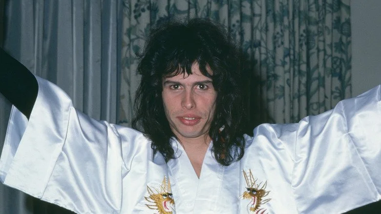 Steven Tyler Aerosmith robe smiling