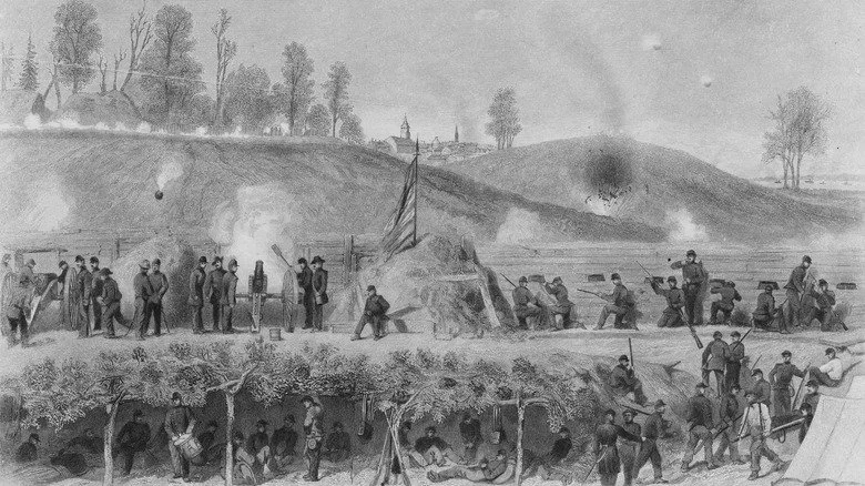 Représentation artistique du siège de Vicksburg