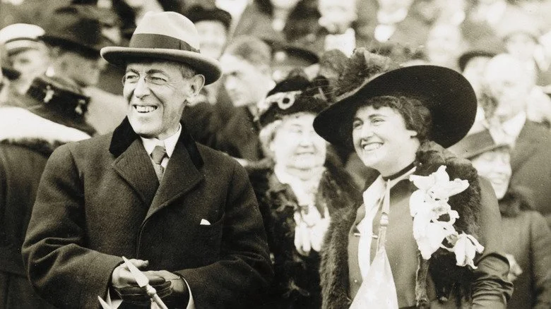 Woodrow Wilson avec sa seconde épouse Edith