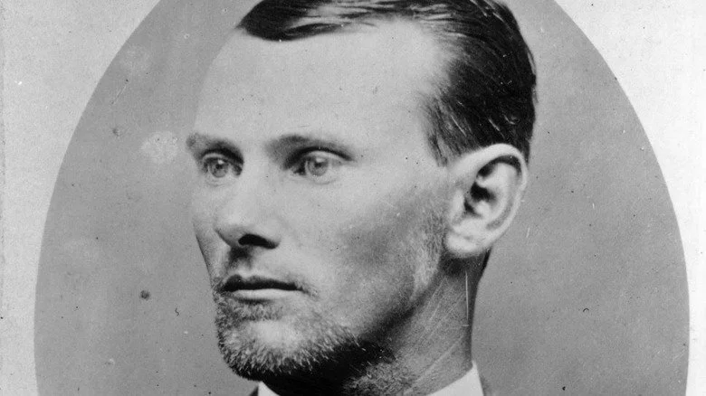 Jesse James looking to the right in portrait