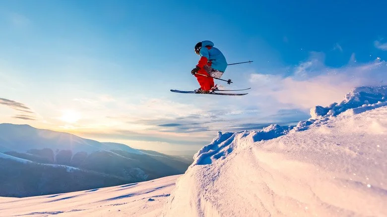 Saut en ski en action