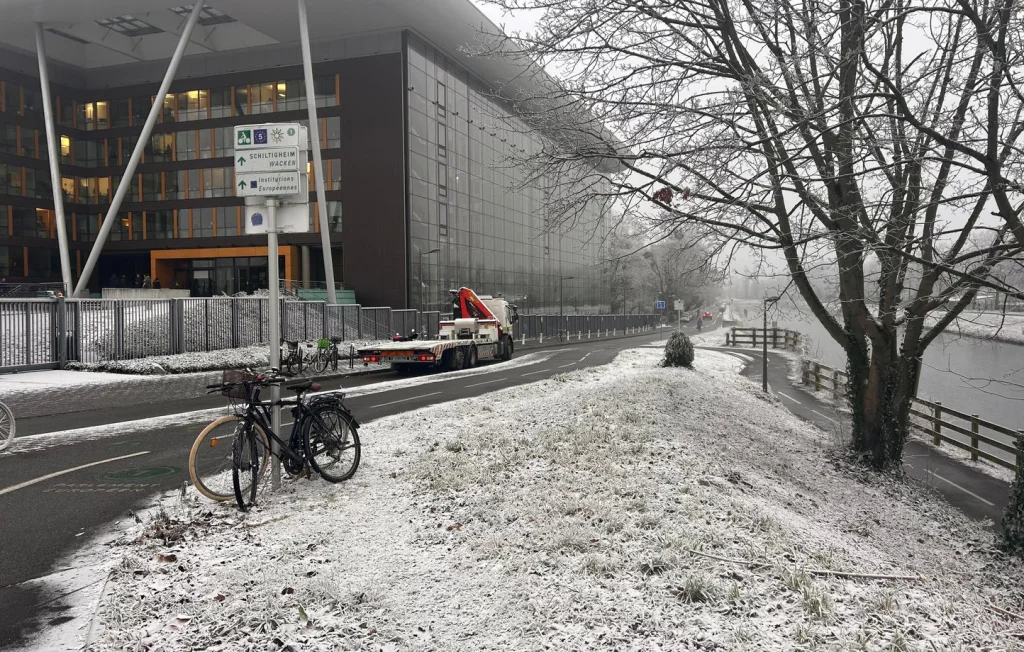 Strasbourg : La neige industrielle s'installe à La Robertsau