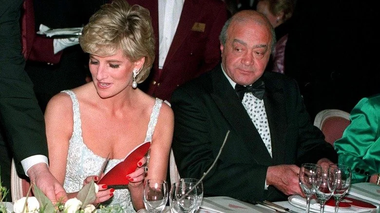 Diana et Mohamed al-Fayed lors d'un dîner de charité