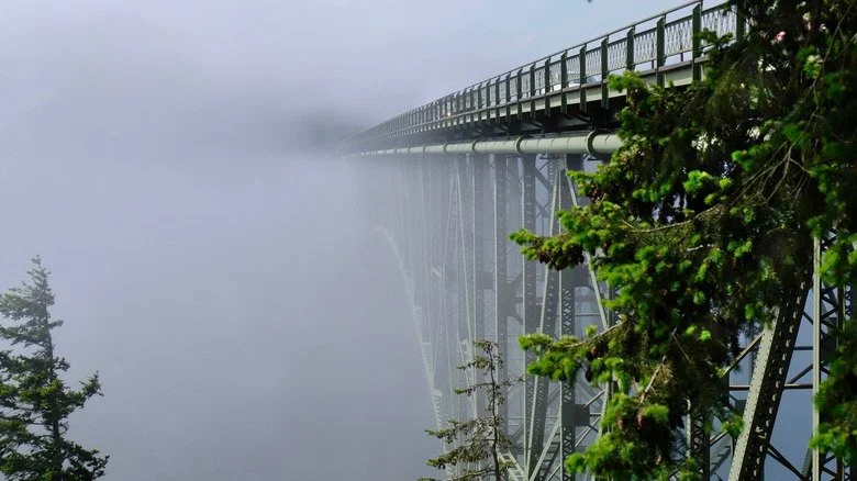 Deception Pass Bridge dans le brouillard