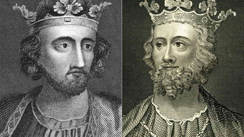 Édouard Ier et Édouard II d'Angleterre, gravures portant la même couronne