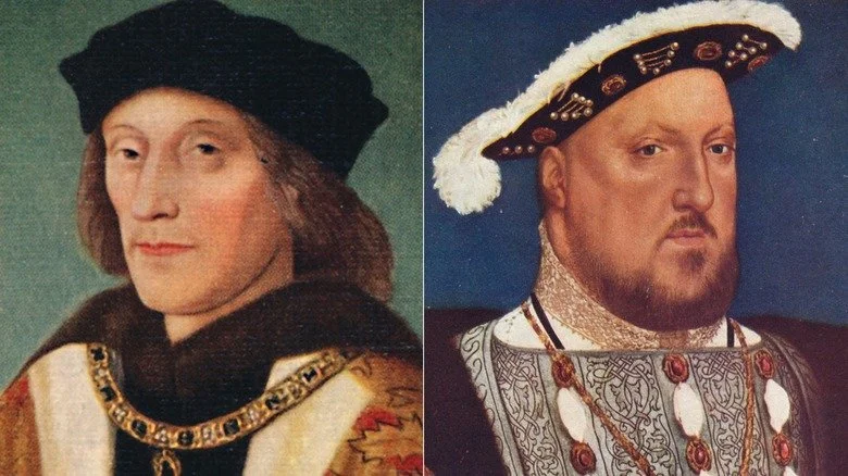 Portrait de Henry VII et Henry VIII portant des chapeaux