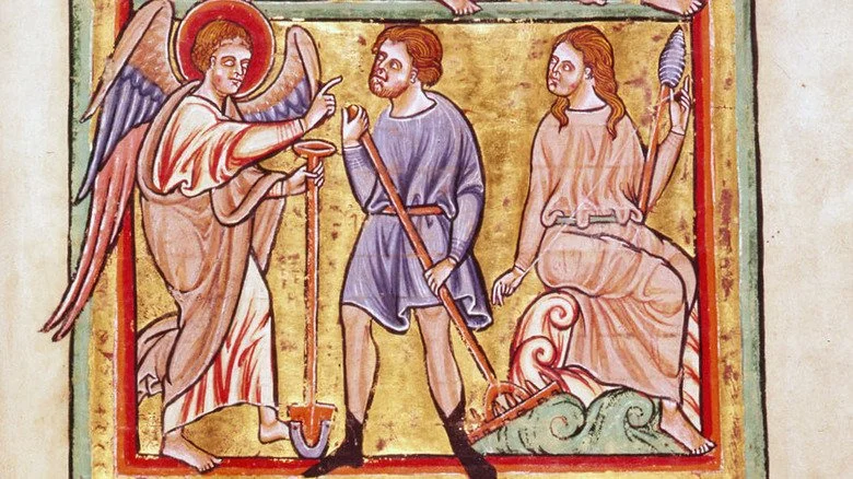 Adam et Eve forcés de travailler