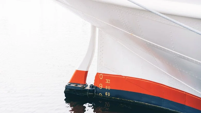A ship's keel in the water