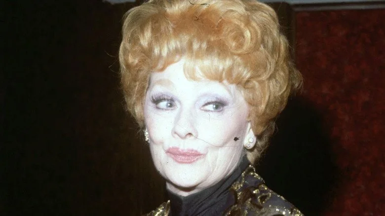 Lucille Ball pursing lips