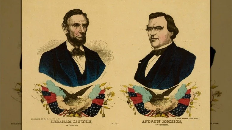 Une affiche électorale présentant Abraham Lincoln et Andrew Johnson