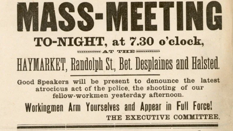 Flyer de l'Affaire Haymarket
