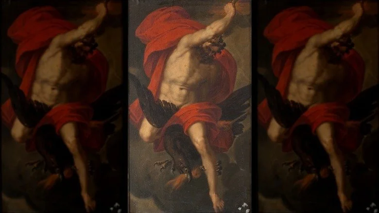 Zeus tenant la foudre et l'aigle